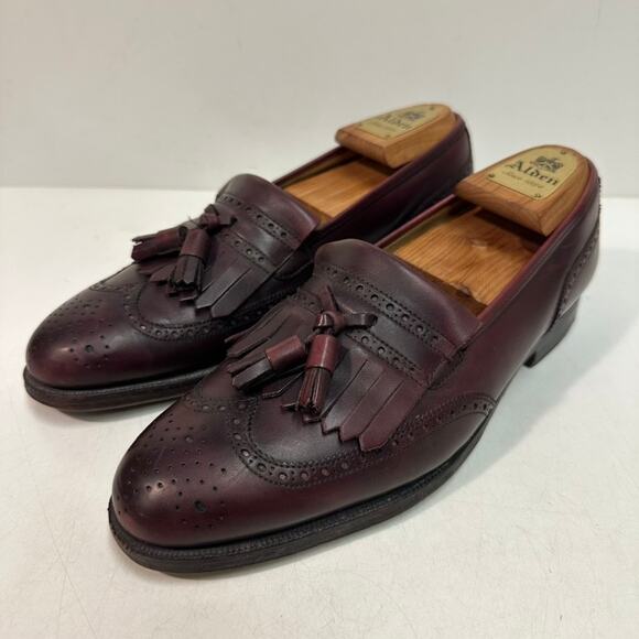 VERY GOOD Crockett & Jones x Brooks Bros. Tassel Loafer Kiltie Made England 7.5 - Picture 1 of 12